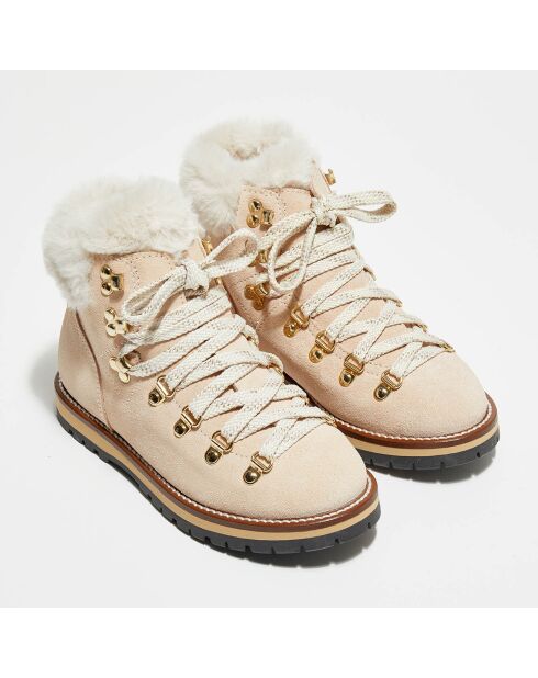 Bottes fourées en Cuir Blanchette roses