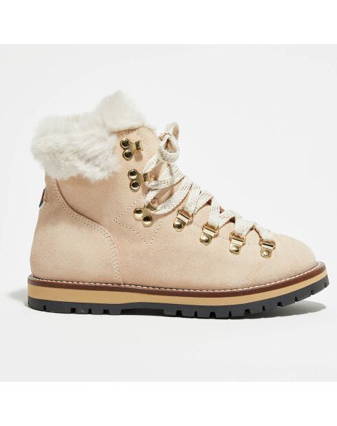 Bottes fourées en Cuir Blanchette roses