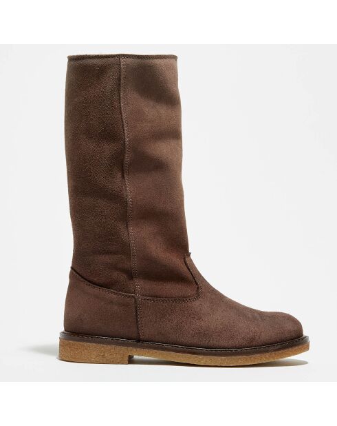 Bottes Wild en Velours de Cuir marron
