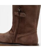 Bottes Wild en Velours de Cuir marron