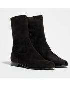 Boots Paris en Velours de cuir noires