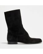 Boots Paris en Velours de cuir noires