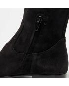 Boots Paris en Velours de cuir noires