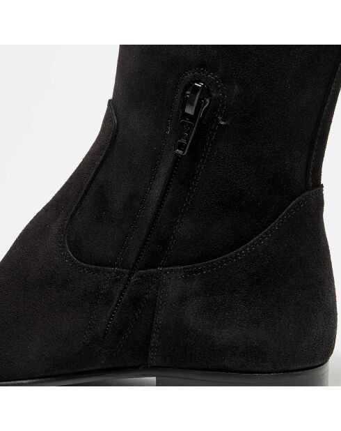 Boots Paris en Velours de cuir noires