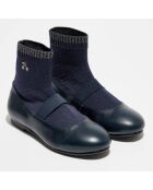 Ballerines en Cuir avec chaussettes Lula marine
