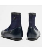 Ballerines en Cuir avec chaussettes Lula marine