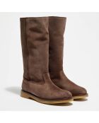 Bottes Wild en Velours de Cuir marron