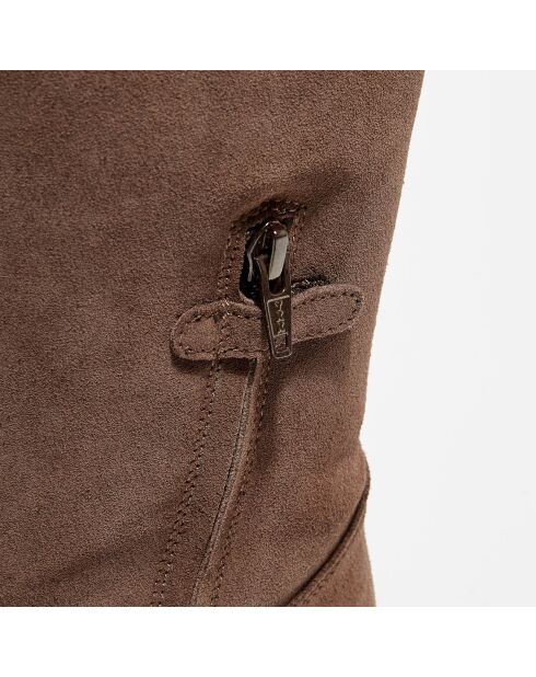 Bottes Wild en Velours de Cuir marron