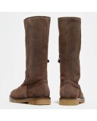 Bottes Wild en Velours de Cuir marron