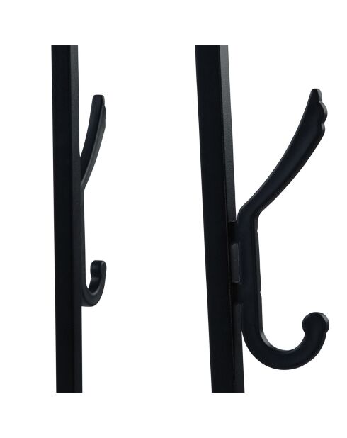 Elize quadratischer Kleiderständer mit 4 Regalen schwarz/braun - 40x40x170 cm