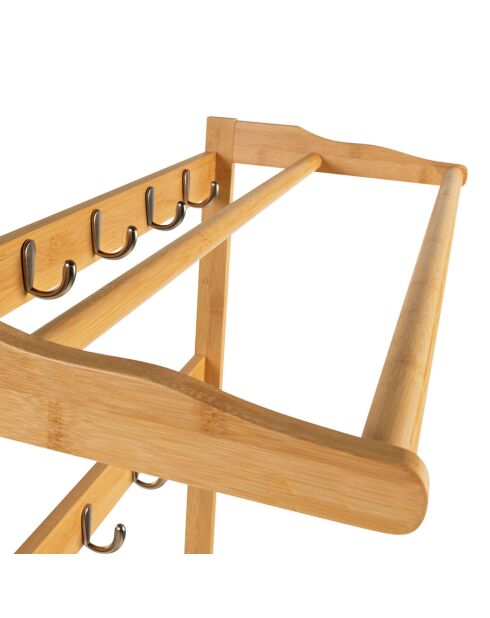 Scarpiera in bambù Maya marrone per guardaroba da ingresso - 70x30,5x170 cm