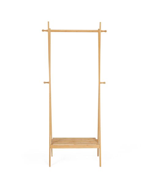 Estante plegable con estante de bambú maya marrón - 60/73x42x160 cm