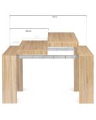 Table extensible nora marron - 140x90x75 cm