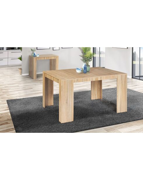 Table extensible nora marron - 140x90x75 cm