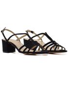 Sandales en Velours de Cuir Abby noires
