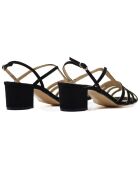 Sandales en Velours de Cuir Abby noires
