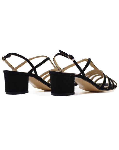 Sandales en Velours de Cuir Abby noires