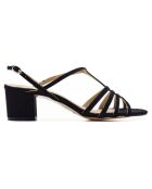 Sandales en Velours de Cuir Abby noires