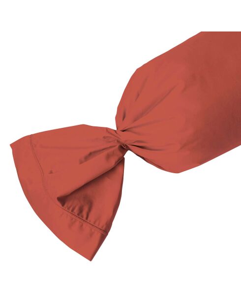 Taie de traversin 100% Percale de Coton unie argile