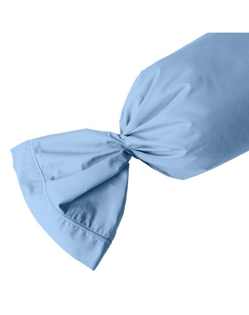 Taie de traversin 100% Percale de Coton unie bleue
