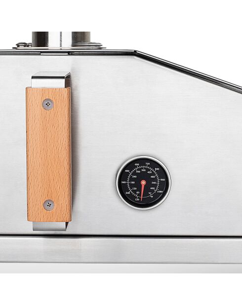 Kleiner silberner Gas-Pizzaofen - 53x70,5x63 cm