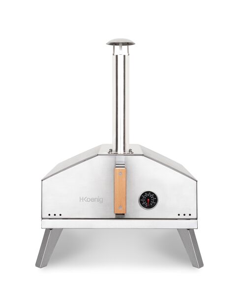 Kleiner silberner Gas-Pizzaofen - 53x70,5x63 cm