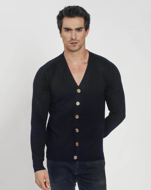 Cardigan Charlotte en Cachemire & Soie noir