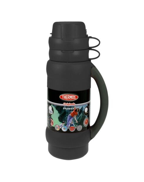 Bouteille isolante bouchon à visser noire - 1 L