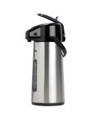 Pichet pompe isotherme & 2 Tasses à café double paroi gris - 2.2 L