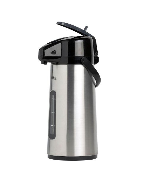 Pichet pompe isotherme & 2 Tasses à café double paroi gris - 2.2 L