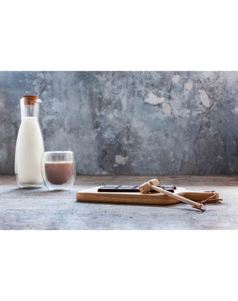 Pichet pompe isotherme & 2 Tasses à café double paroi gris - 1.9 L