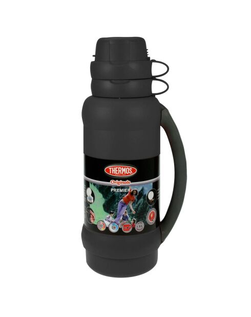Bouteille isolante bouchon à visser noire - 1.8 L
