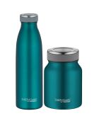 Bouteille et Porte-aliments isothermes bleue - 50 cl
