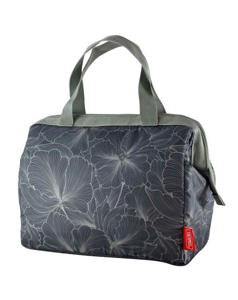 Sac isotherme Raya Floral Tonal gris - 27x14x25 cm