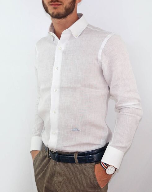 Chemise tissée Félix en 100% Lin blanche