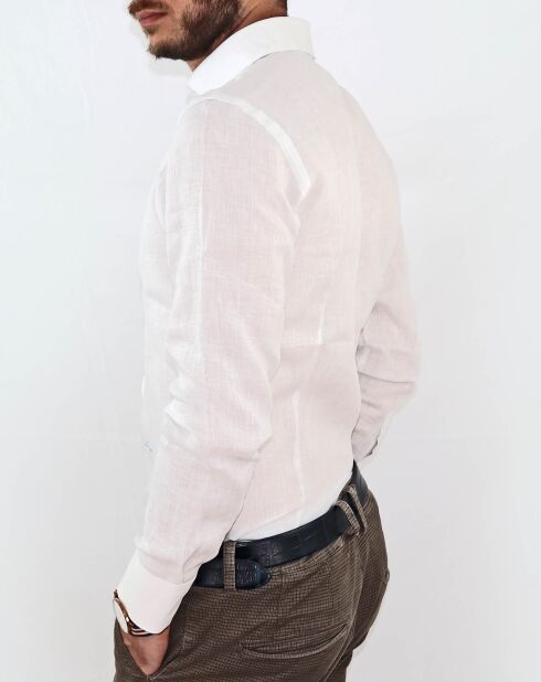 Chemise tissée Félix en 100% Lin blanche