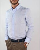 Chemise tissée Félix en 100% Lin bleu ciel
