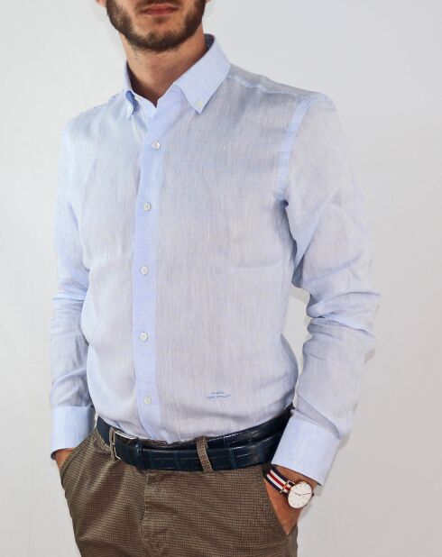 Chemise tissée Félix en 100% Lin bleu ciel