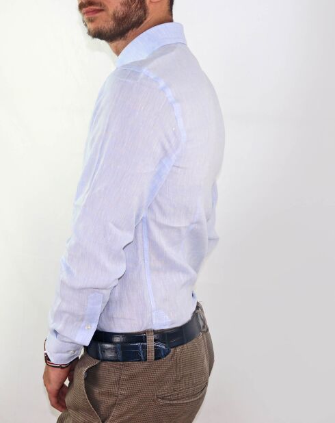 Chemise tissée Félix en 100% Lin bleu ciel
