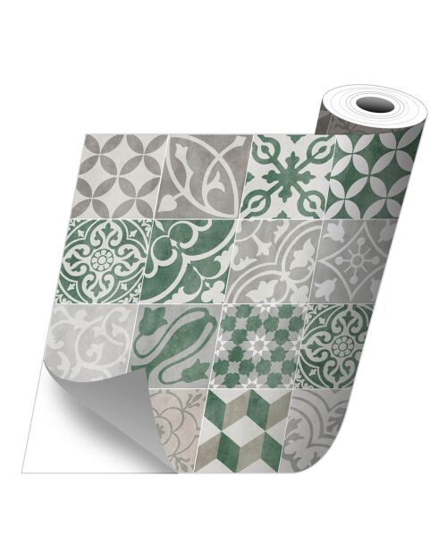 Stickers en rouleau Antique verde multicolore - 50x100 cm