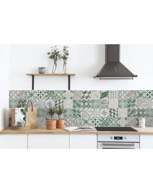 Stickers en rouleau Antique verde multicolore - 50x100 cm