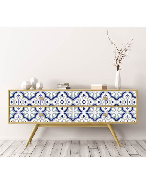 Stickers en rouleau Flocons bleu multicolore - 50x100 cm