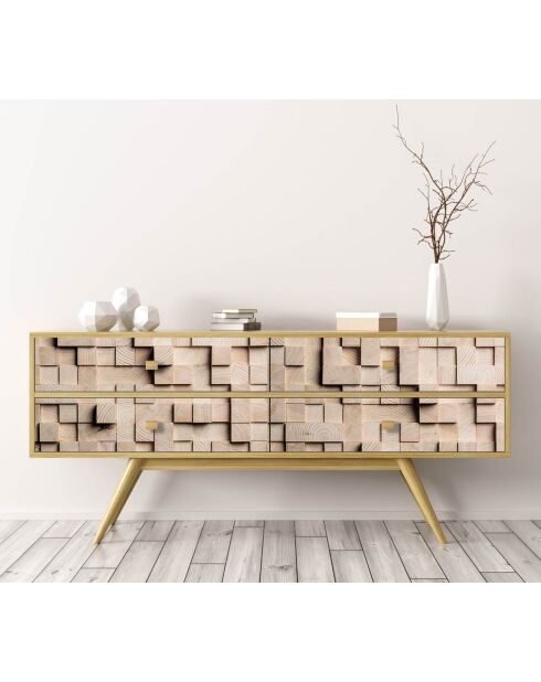 Stickers en rouleau Cubos madera multicolore - 50x100 cm
