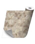 Stickers en rouleau Hexagonos madera 2 multicolore - 50x100 cm