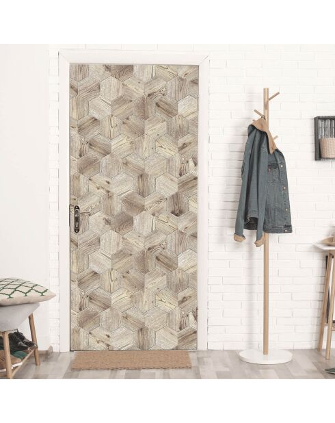 Stickers en rouleau Hexagonos madera 2 multicolore - 50x100 cm