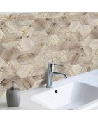 Stickers en rouleau Hexagonos madera 2 multicolore - 50x100 cm