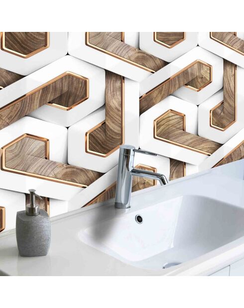 Stickers en rouleau 3d white multicolore - 50x100 cm