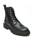 Boots en Cuir Wing Tip noires