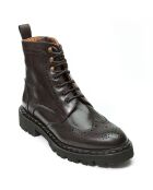 Boots en Cuir Wing Tip marron