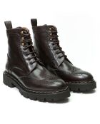 Boots en Cuir Wing Tip marron